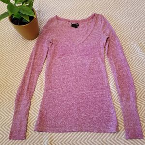 American Eagle Outfitters V Neck Shirt Magenta XS